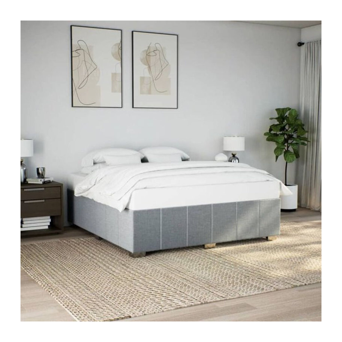 Polsterbett Vidaxl in Grau aus Stoff und Holzwerkstoff, B/T: 200 x 200 cm - Bild 1