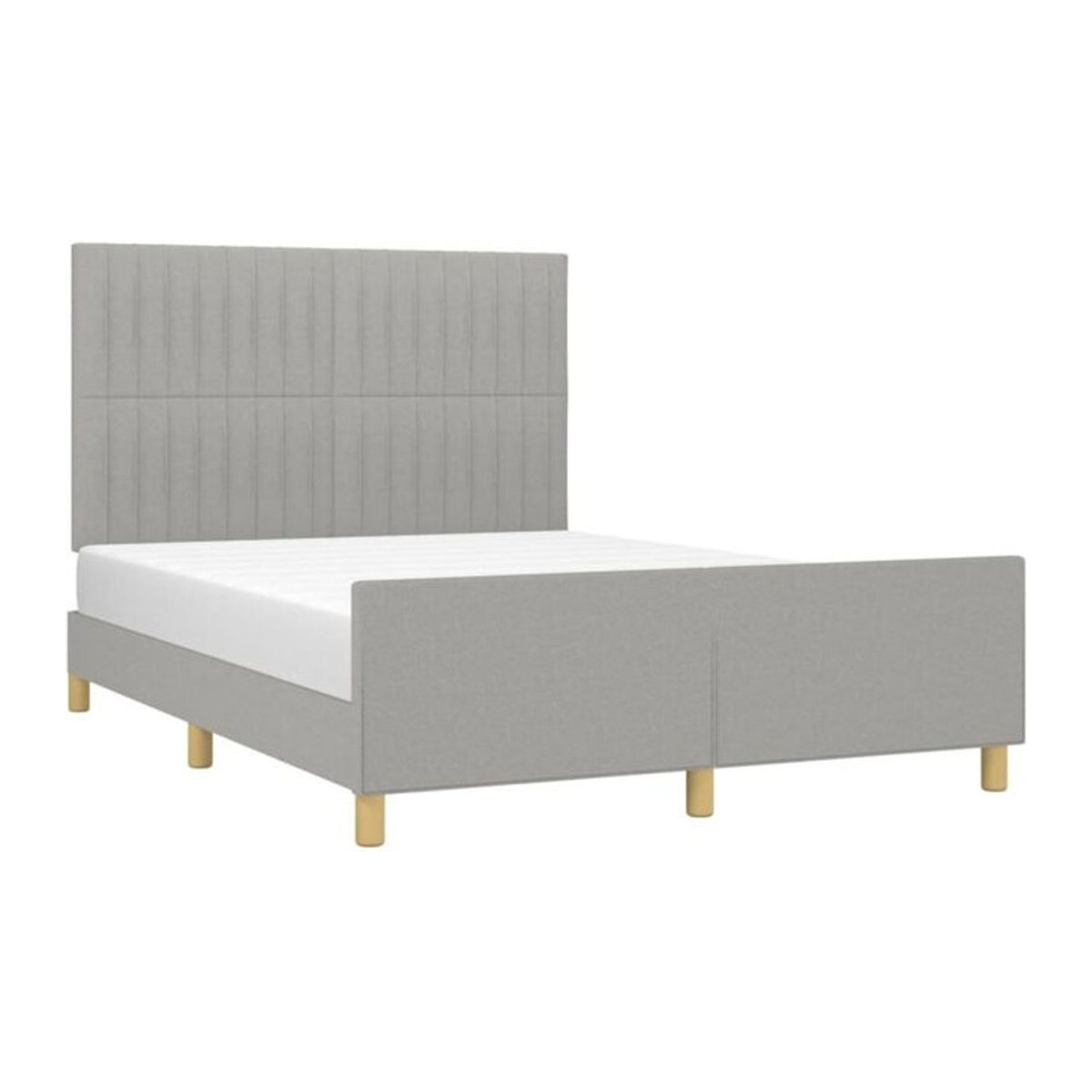 Polsterbett vidaxl in Grau aus Stoff und Holzwerkstoff, B/T/H: 140 x 190 x 128 cm - Bild 1