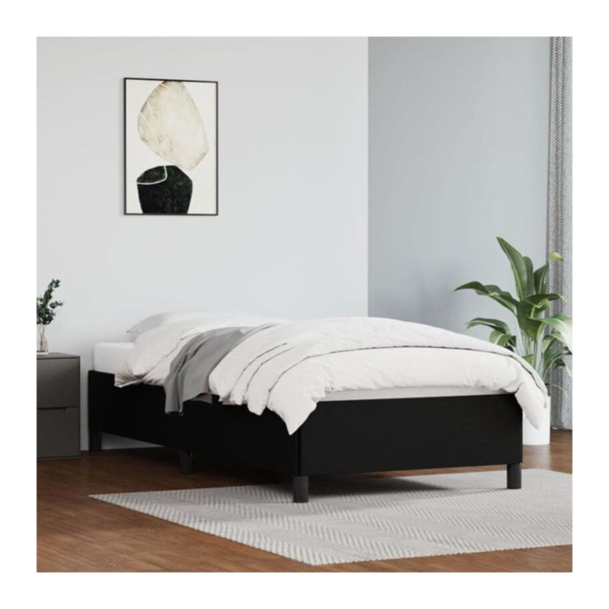 Polsterbett vidaxl in Schwarz aus Kunstleder und Holzwerkstoff B/T: 100 x 200 cm - Bild 1