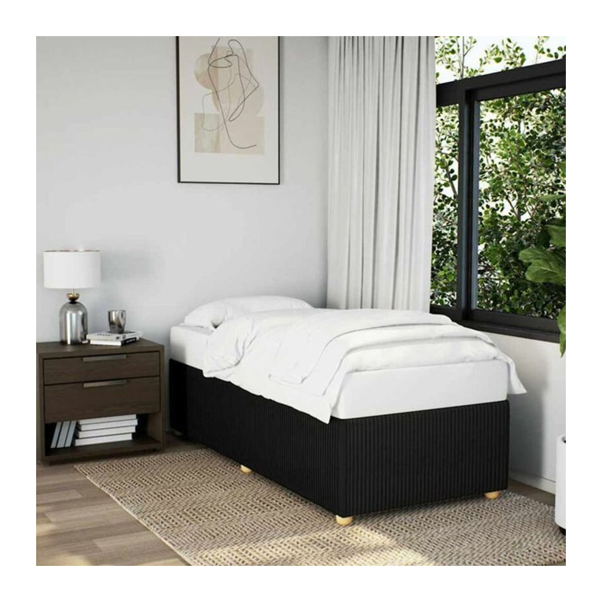 Polsterbett vidaxl in Schwarz aus Stoff, B/T: 100 x 200 cm - Bild 1