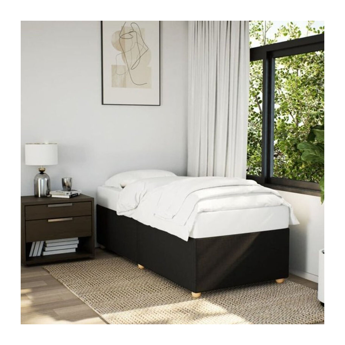Polsterbett vidaxl in Schwarz aus Stoff, B/T/H: 200 x 80 x 46 cm - Bild 1