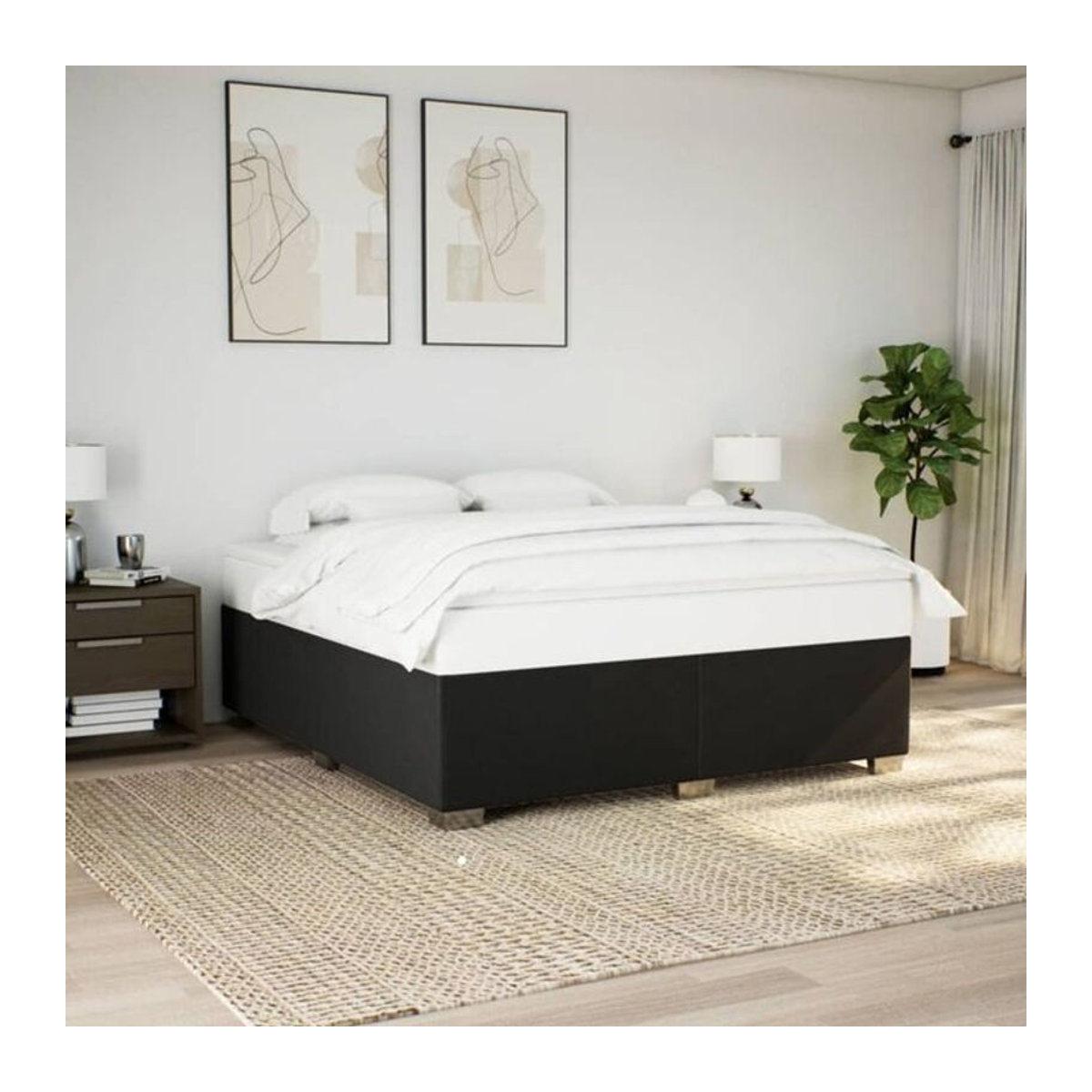 Polsterbett vidaxl in Schwarz aus Stoff und Holzwerkstoff B/T: 180 x 200 cm - Bild 1