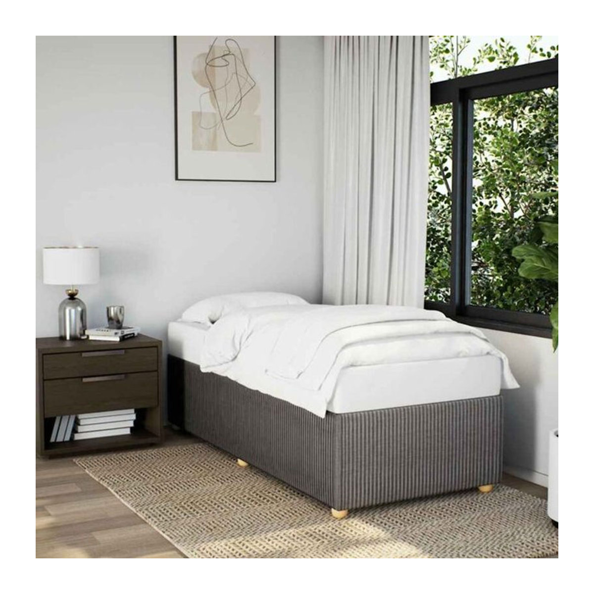 Polsterbett vidaxl in Taupe meliert aus Stoff, B/T: 90 x 200 cm - Bild 1