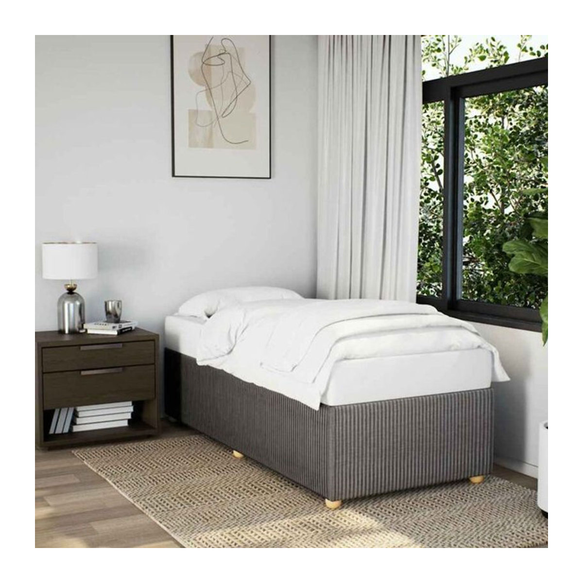 Polsterbett Vidaxl in Taupe meliert aus Stoff, B/T/H: 90 x 190 x 46 cm - Bild 1