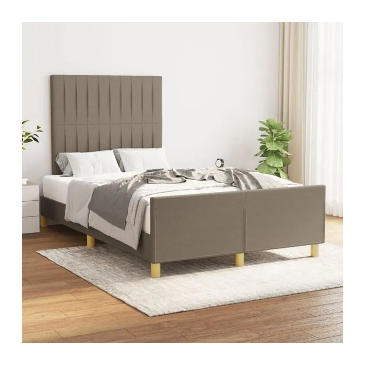Polsterbett vidaxl in Taupe Meliert aus Stoff und Holzwerkstoff, B/T: 120 x 200 cm - Bild 1