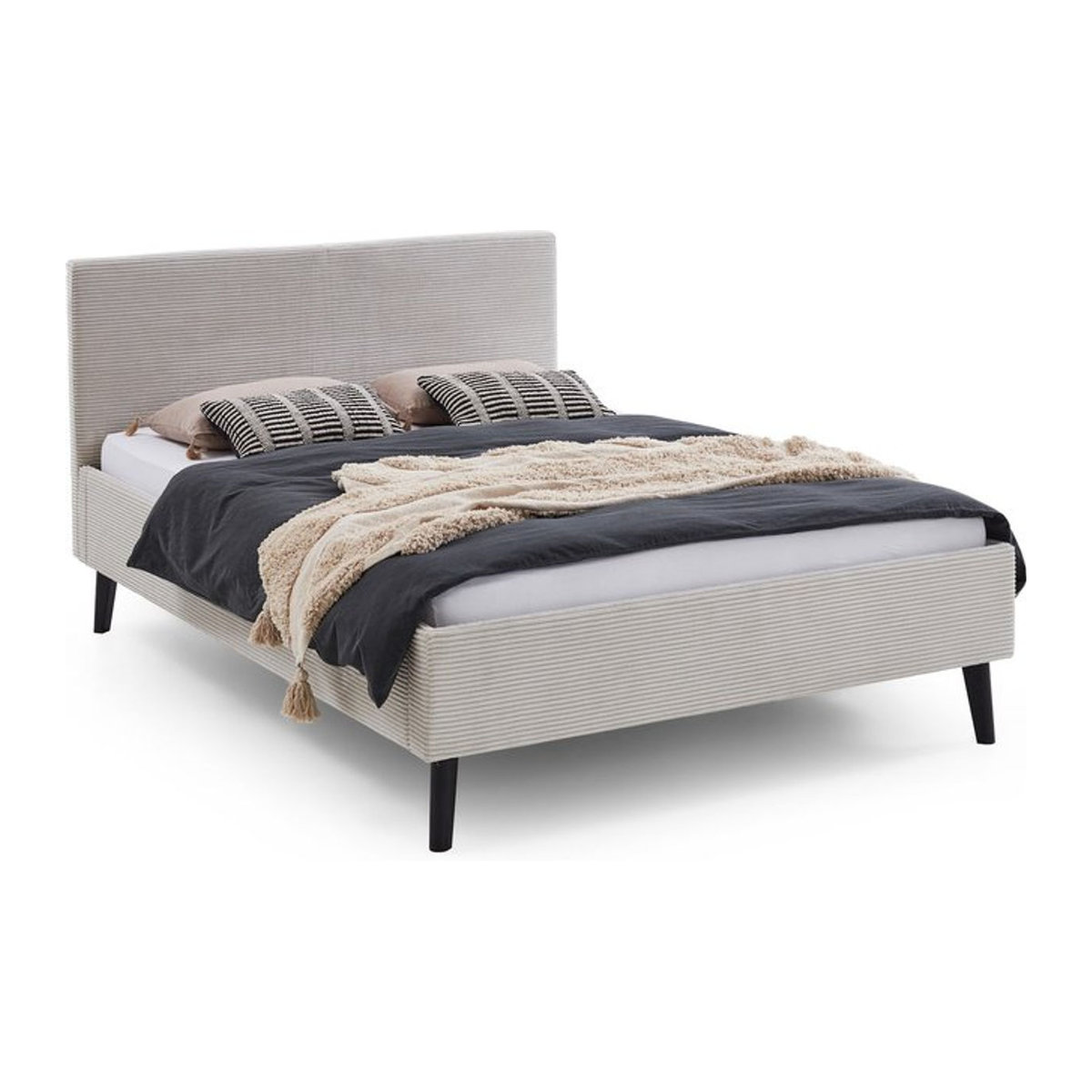 Polsterbett Viola von Aileenstore in Beige mit Kopfteil, B/T: 140 x 200 cm - Bild 1