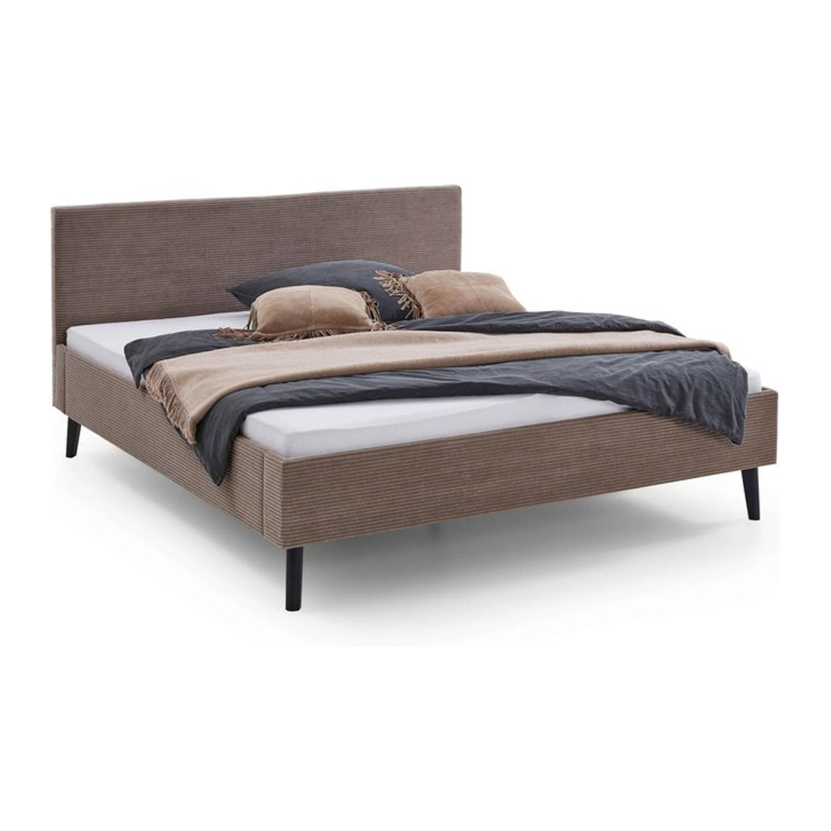 Polsterbett Viola von Aileenstore in Taupe mit Kopfteil B/T: 180 x 200 cm - Bild 1