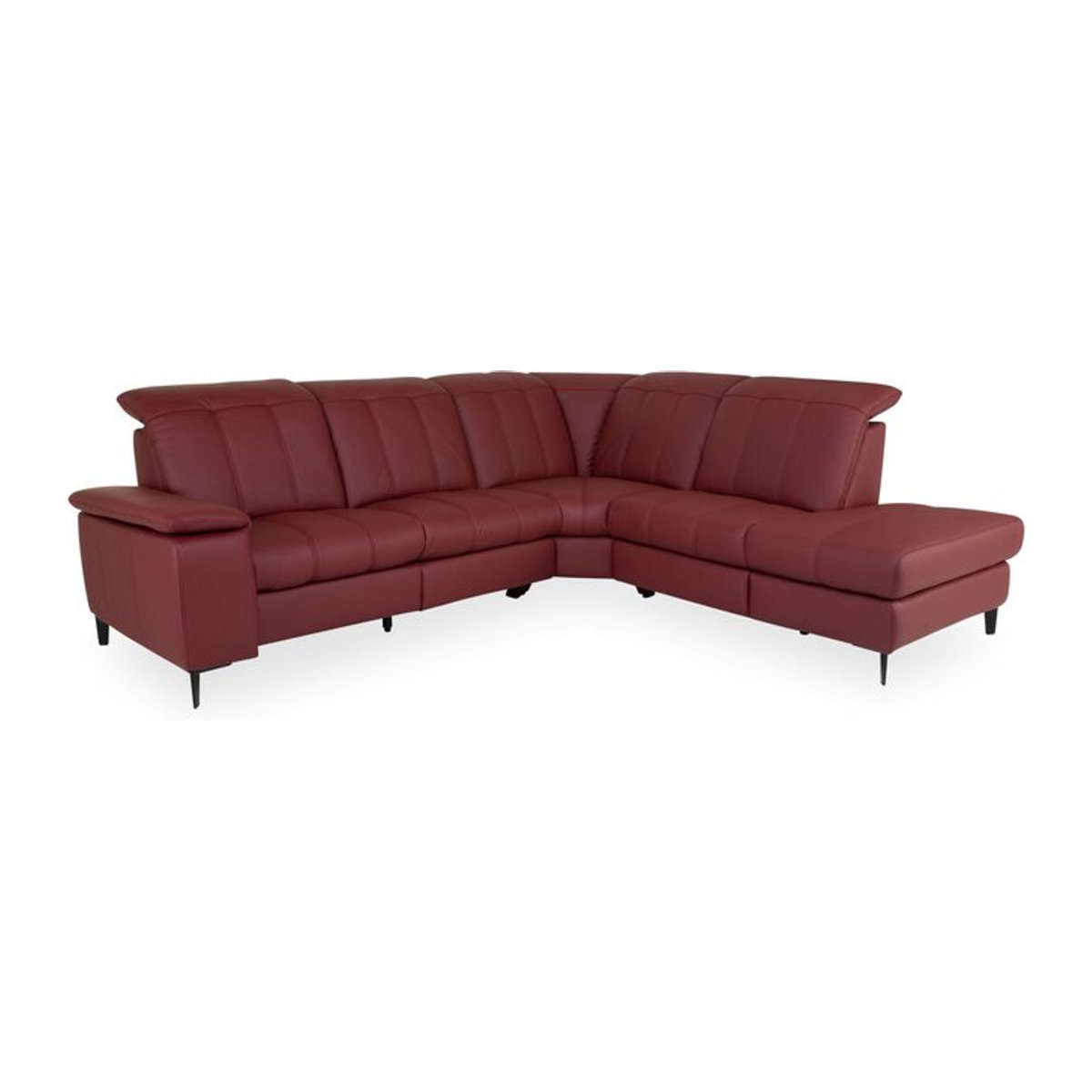 Polsterecke Elastoform SAPHIRA Ecksofa in Rot mit Echtleder und Stoff, rechtsseitig, Modern - Bild 1