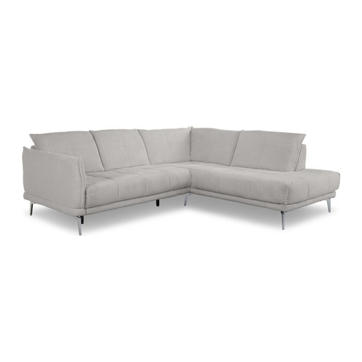 Polsterecke Sansibar Robertsfors in Grau/Silber mit Cord-Bezug, Ecksofa Modern, B/T/H: 254 x 222 x 150 cm - Bild 1