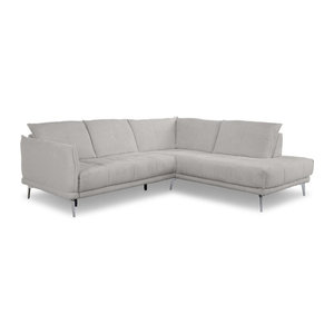 Polsterecke Sansibar Robertsfors in Grau/Silber mit Cord-Bezug, Ecksofa Modern, B/T/H: 254 x 222 x 150 cm