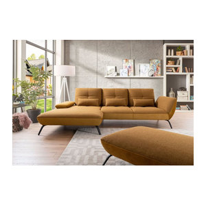 Polsterecke vito TICONA PLUS Ecksofa aus Polyester in Gelb und Schwarz mit modernem Design