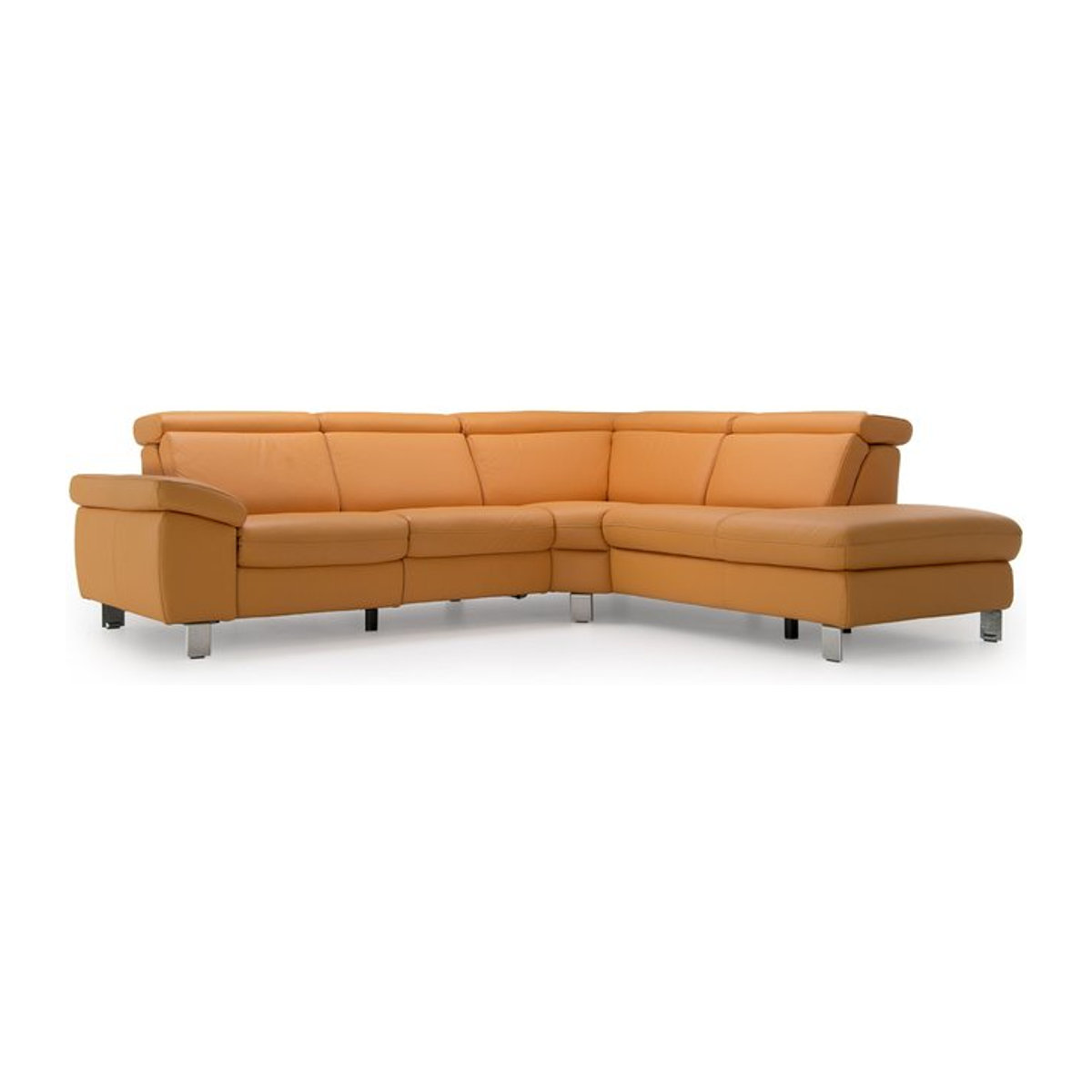 Polsterecke vito TONGA Ecksofa aus Echtleder in Braun, linksseitig, Modern - Bild 1