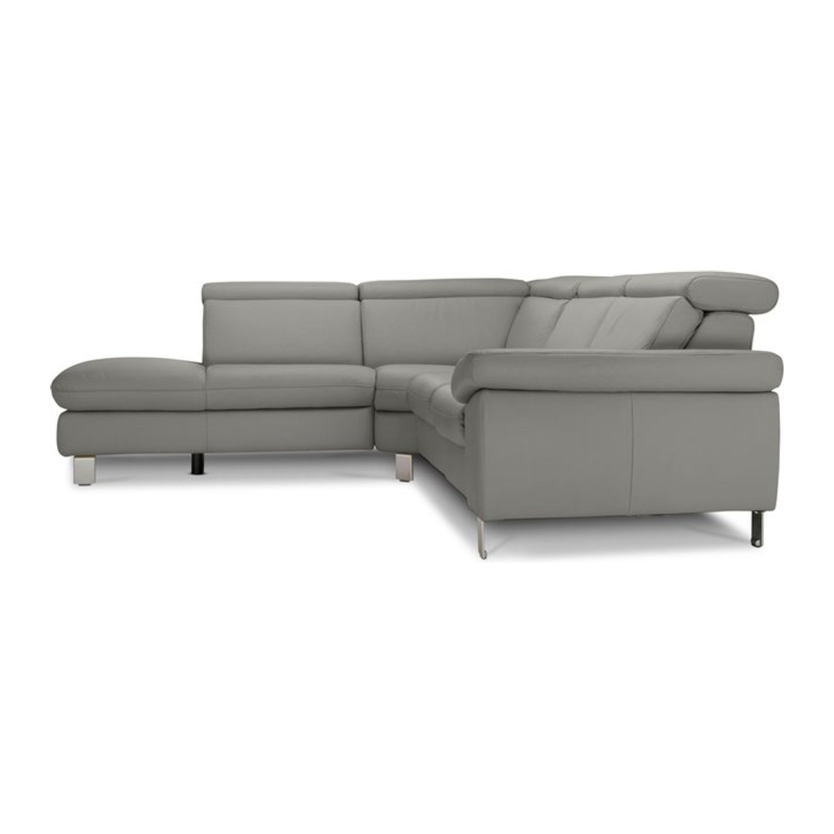 Polsterecke vito TONGA Ecksofa aus Echtleder in Grau, linksseitig, modern - Bild 1