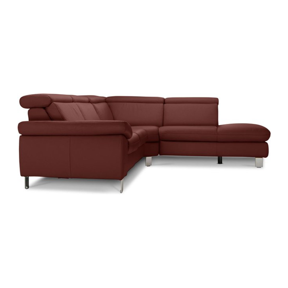 Polsterecke vito TONGA Ecksofa aus Echtleder in Rot, B/T/H: 273 x 239 x 150 cm, linksseitig - Bild 1