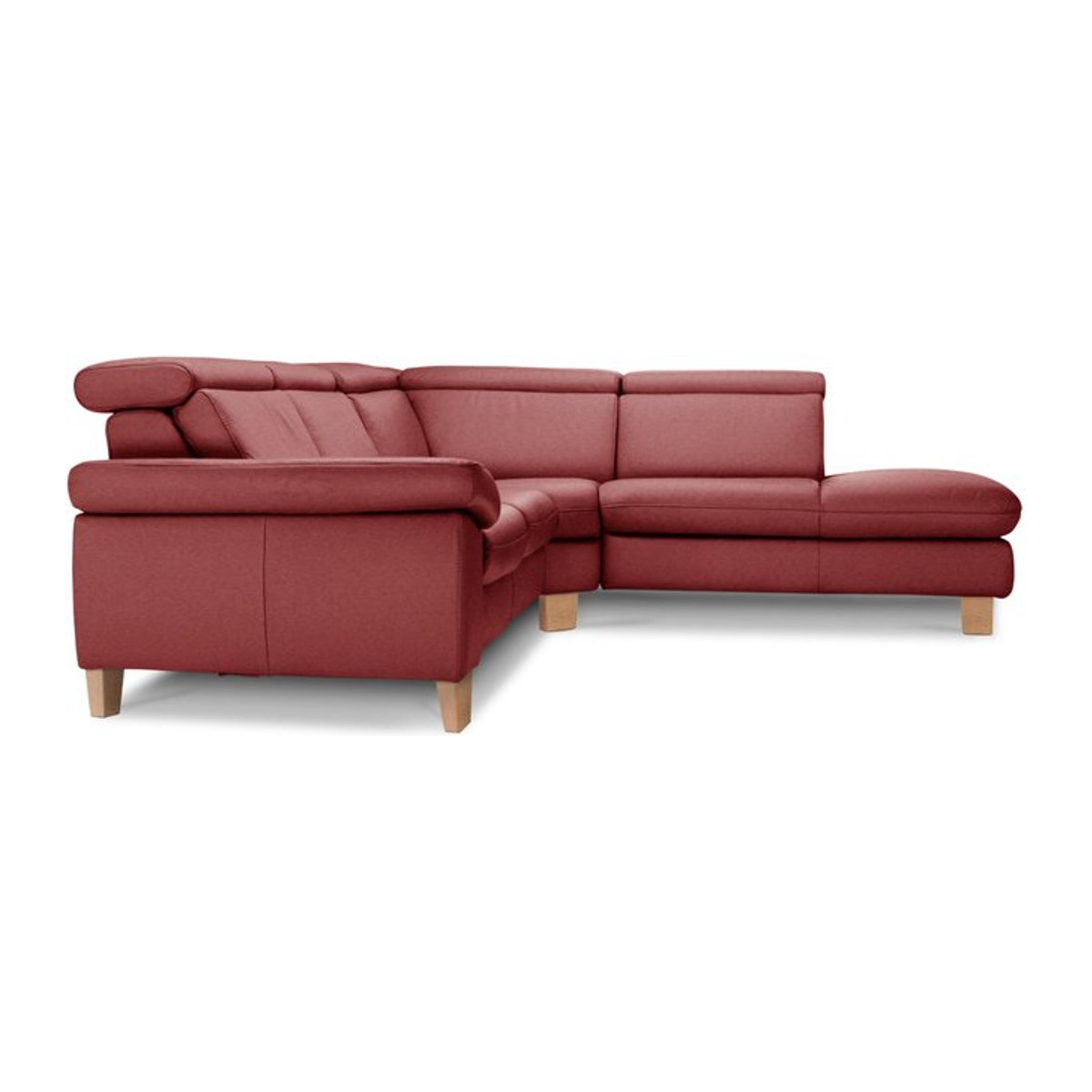 Polsterecke vito TONGA Ecksofa mit Stoffbezug aus Polyester in Blau oder Rot und Eiche, B/T/H: 273 x 239 x 150 cm - Bild 1