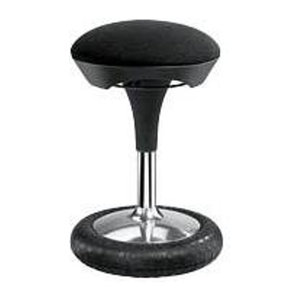 Polsterhocker Topstar Sitness 20 in Schwarz mit Stoffbezug und Metallgestell