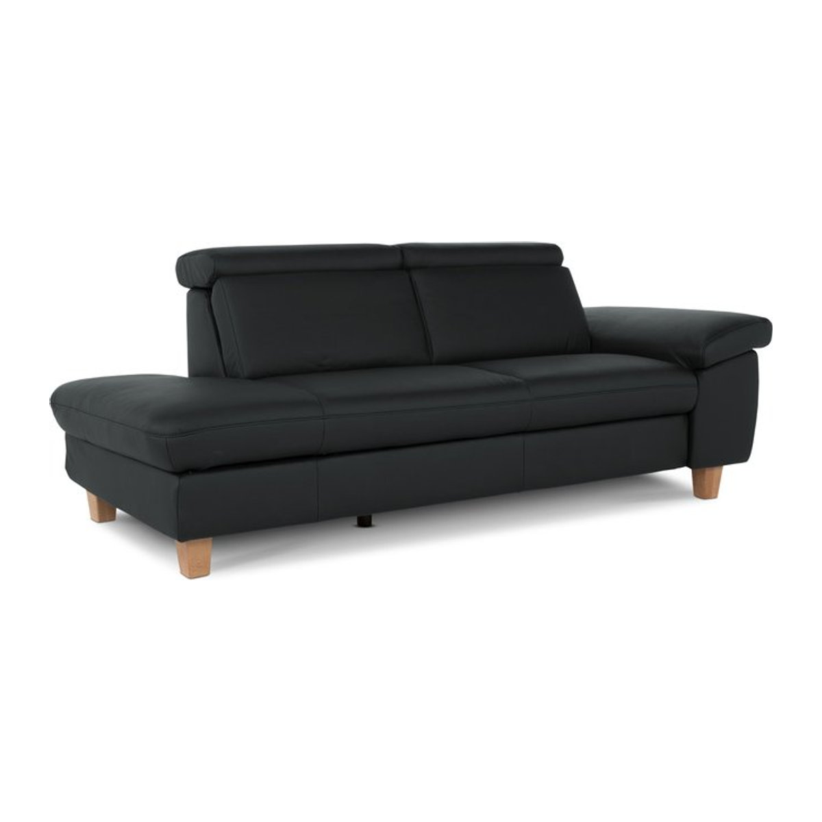 Polsterhocker vito TONGA Modern in Braun oder Schwarz aus Leder und Kunstleder - Bild 1