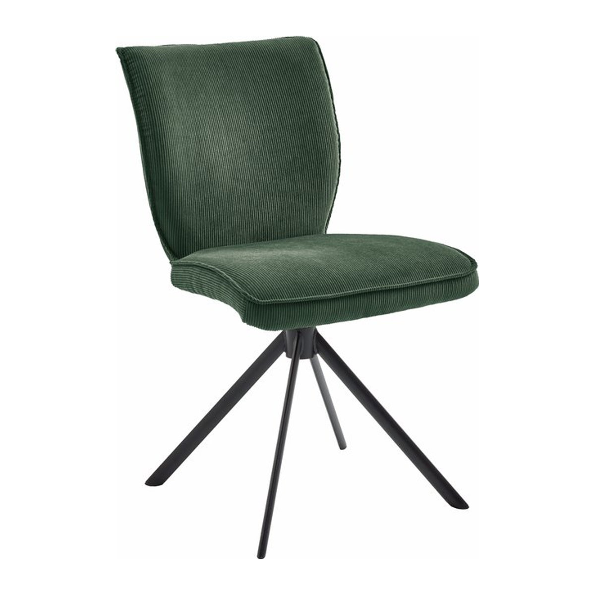 Polsterstuhl BRISTOL von NIEHOFF SITZMÖBEL in Cord-Optik aus Stoff, Schwarz oder Grün - Bild 1