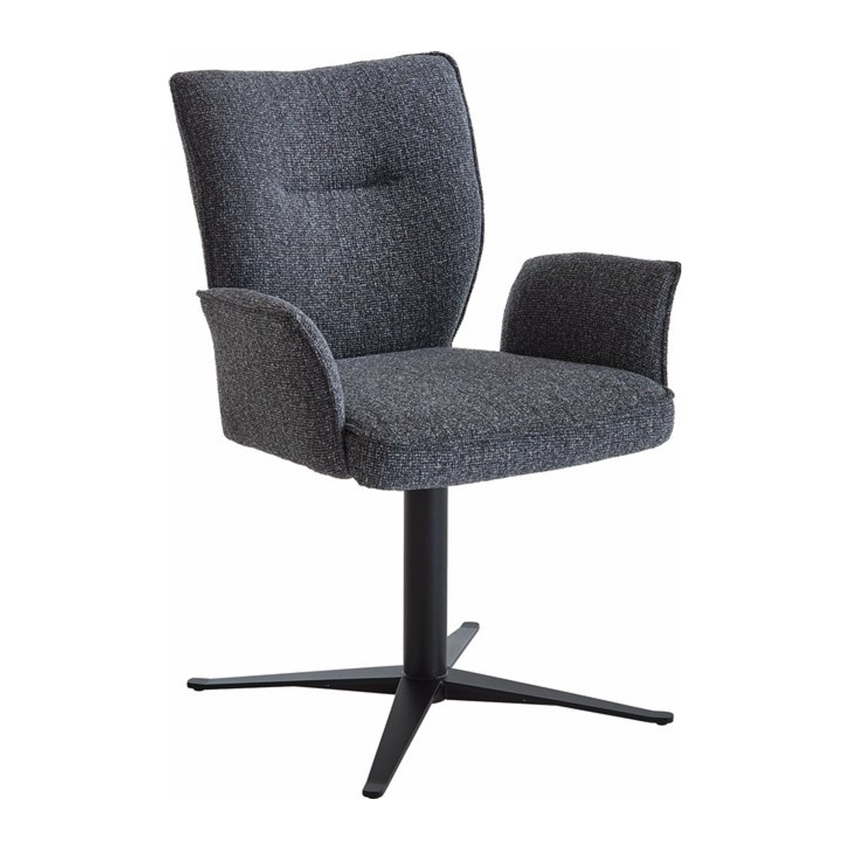 Polsterstuhl STUDIO-LINE von NIEHOFF SITZMÖBEL in Schwarz und Grau mit Stoffbezug aus Jacquard und Polyester - Bild 1