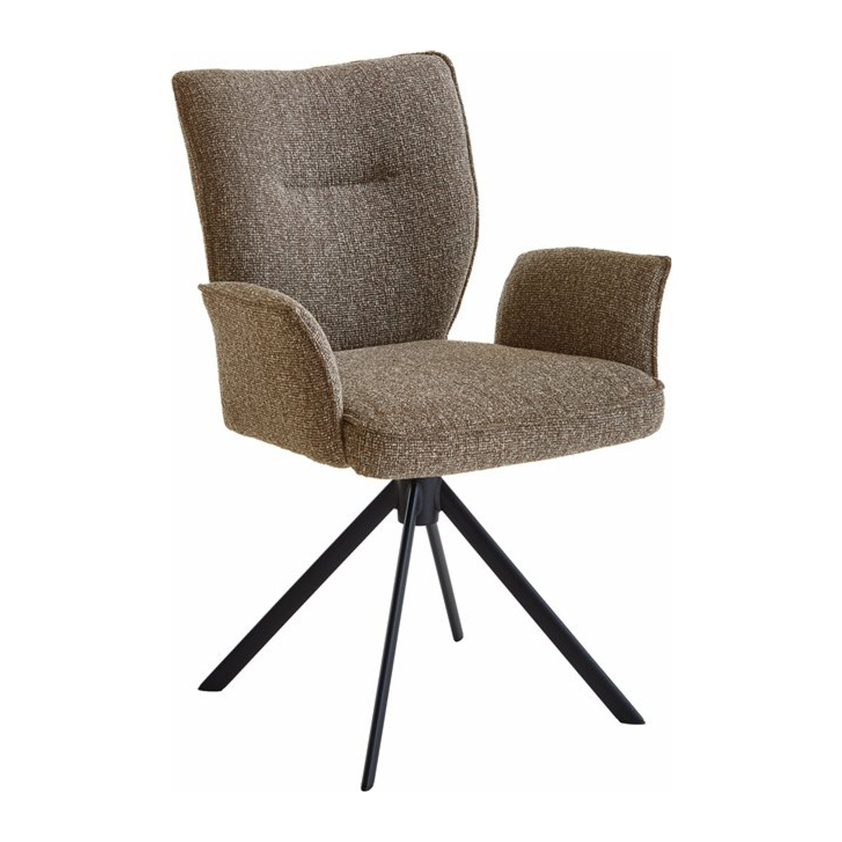 Polsterstuhl STUDIO-LINE von NIEHOFF SITZMÖBEL in Taupe Meliert aus Chenille-Stoff und Metall - Bild 1