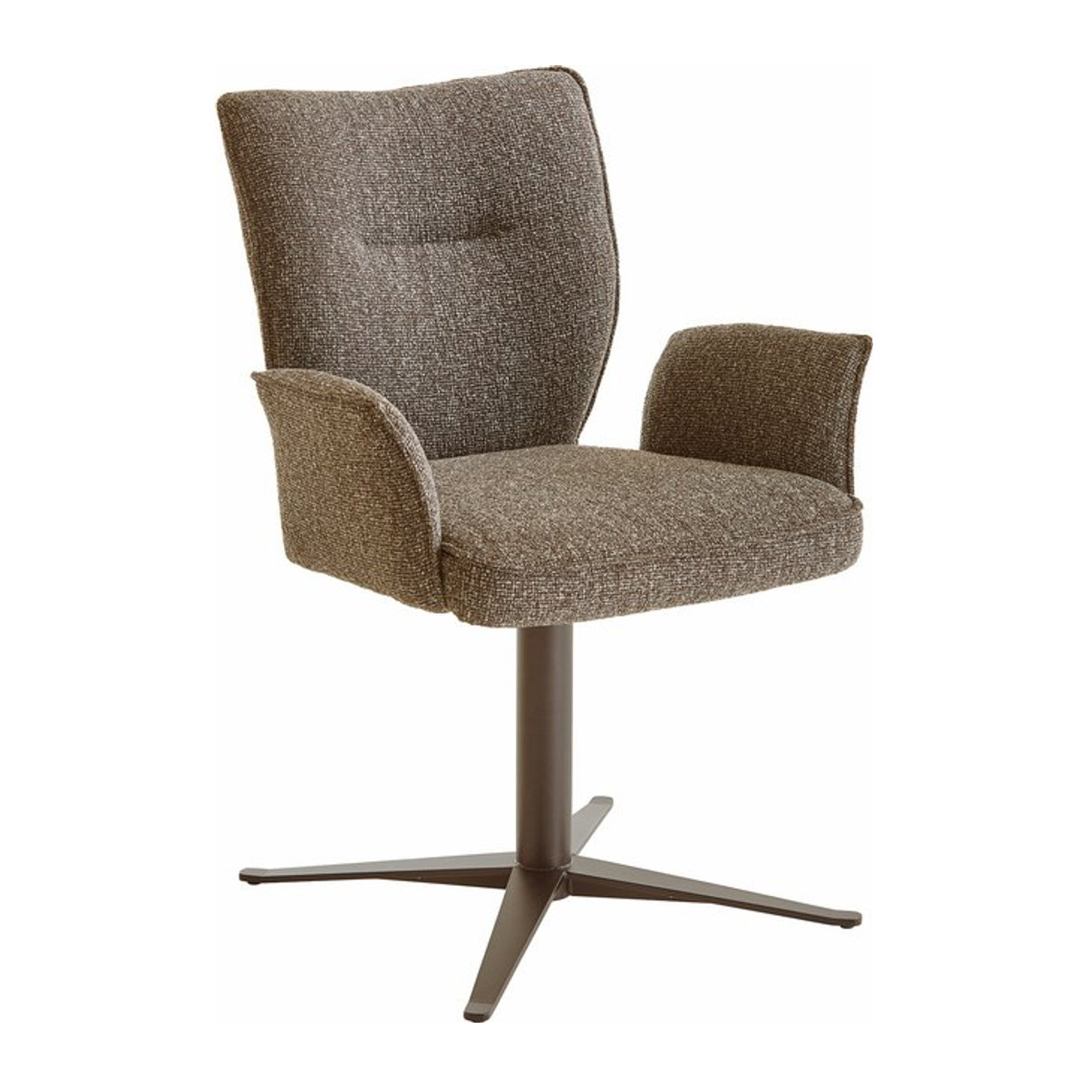 Polsterstuhl STUDIO-LINE von NIEHOFF SITZMÖBEL in Taupe Meliert aus Chenille und Metall - Bild 1
