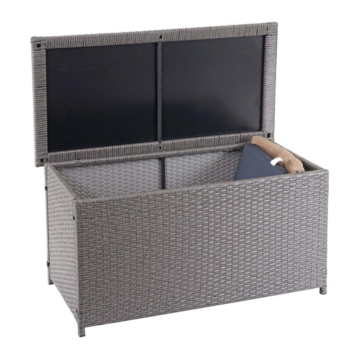 Poly-Rattan Kissenbox MCW-D88 Gartentruhe in Grau, B/T/H: 115 x 51 x 59 cm - Bild 1