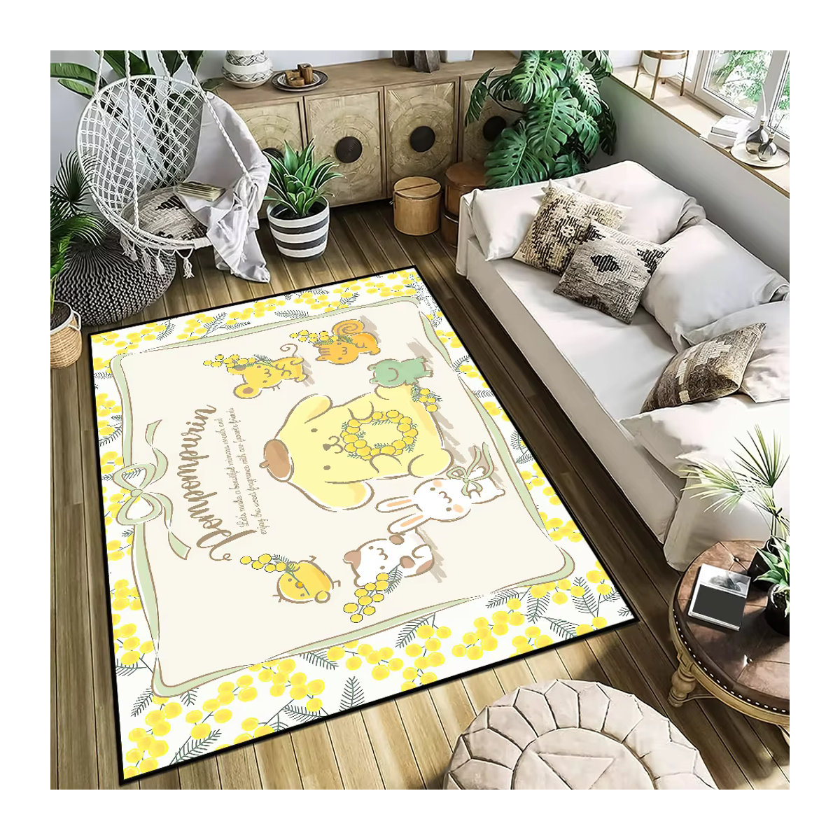 Pompompurin Cartoon Fußmatte in Gelb für Wohnzimmer, Schlafzimmer und Bad - Bild 3