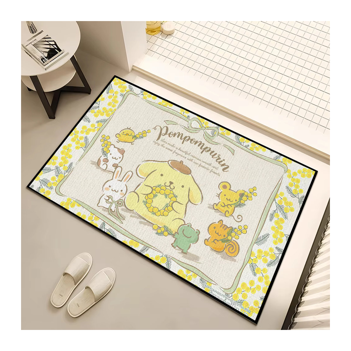Pompompurin Cartoon Fußmatte in Gelb für Wohnzimmer, Schlafzimmer und Bad - Bild 5