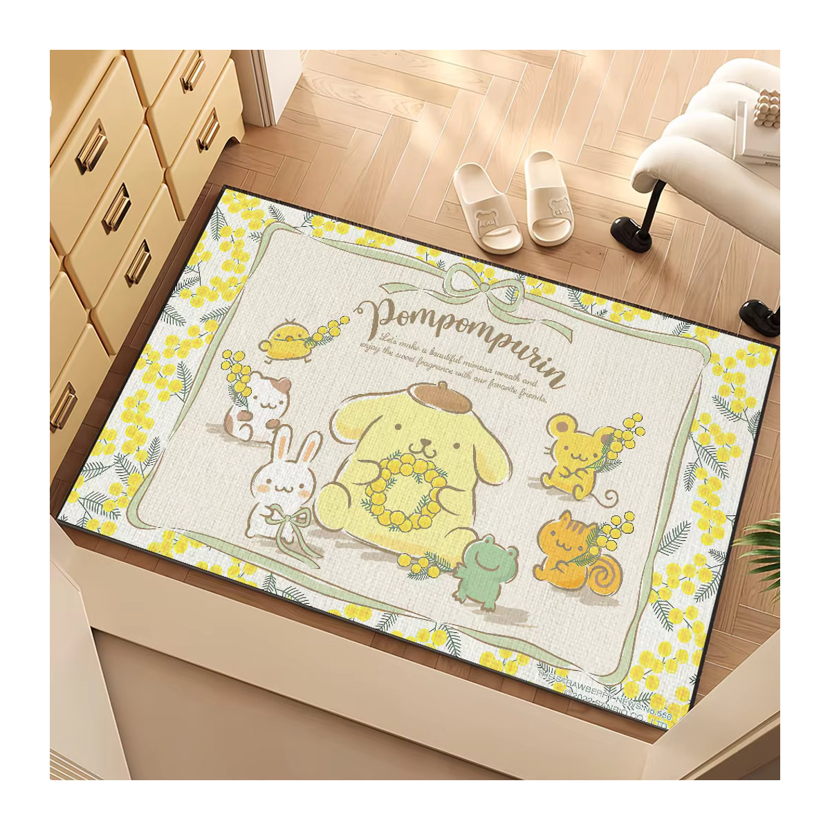 Pompompurin Cartoon Fußmatte in Gelb für Wohnzimmer, Schlafzimmer und Bad - Bild 6