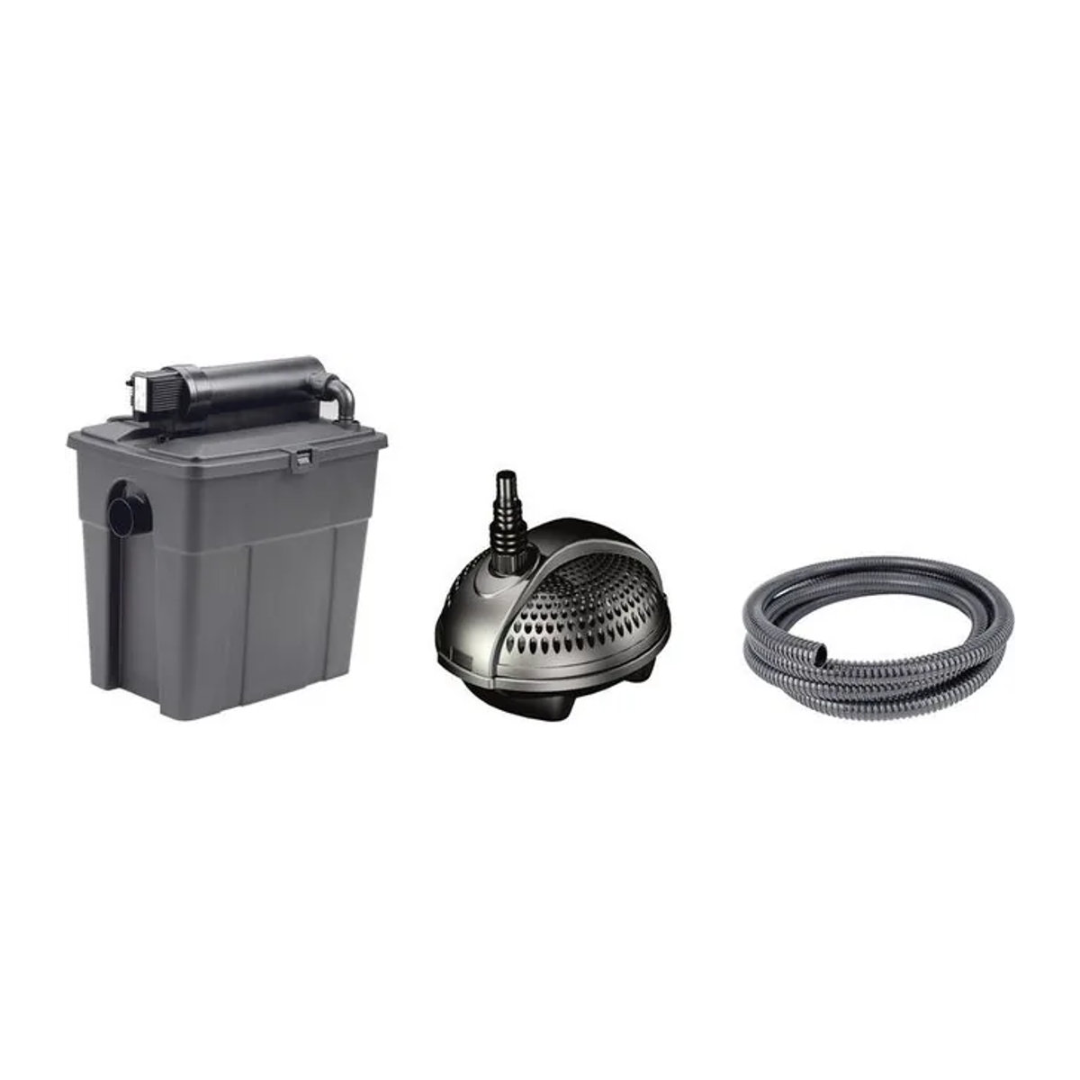 Pontec MultiClear 8000 Durchlauffilter Set mit UVC-Klärgerät in Schwarz - Bild 1