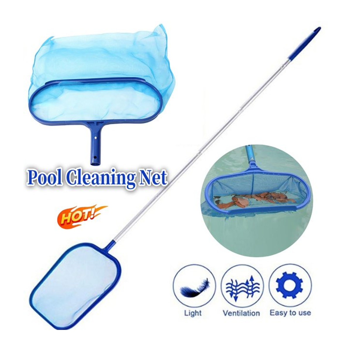 Pool Skimmer Netz zur Reinigung von Schwimmbecken und Gartenteichen zur Entfernung von Blättern - Bild 1