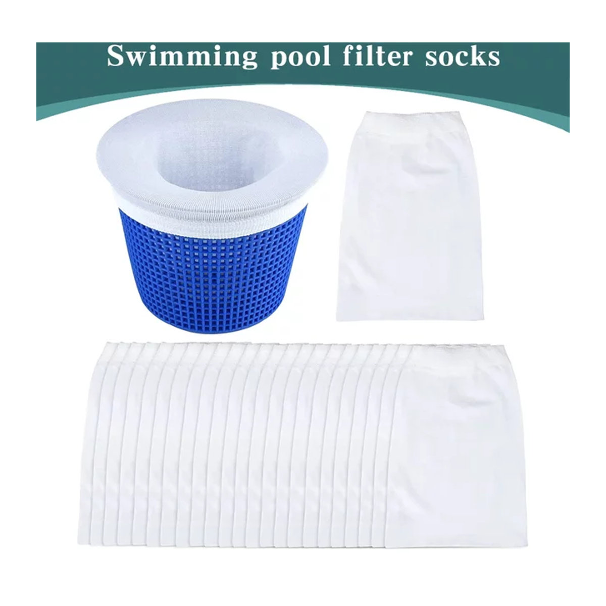Pool-Skimmer-Socken aus Nylonnetz als Schmutz- und Laubfänger für die Poolreinigung und Filterkörbe - Bild 1