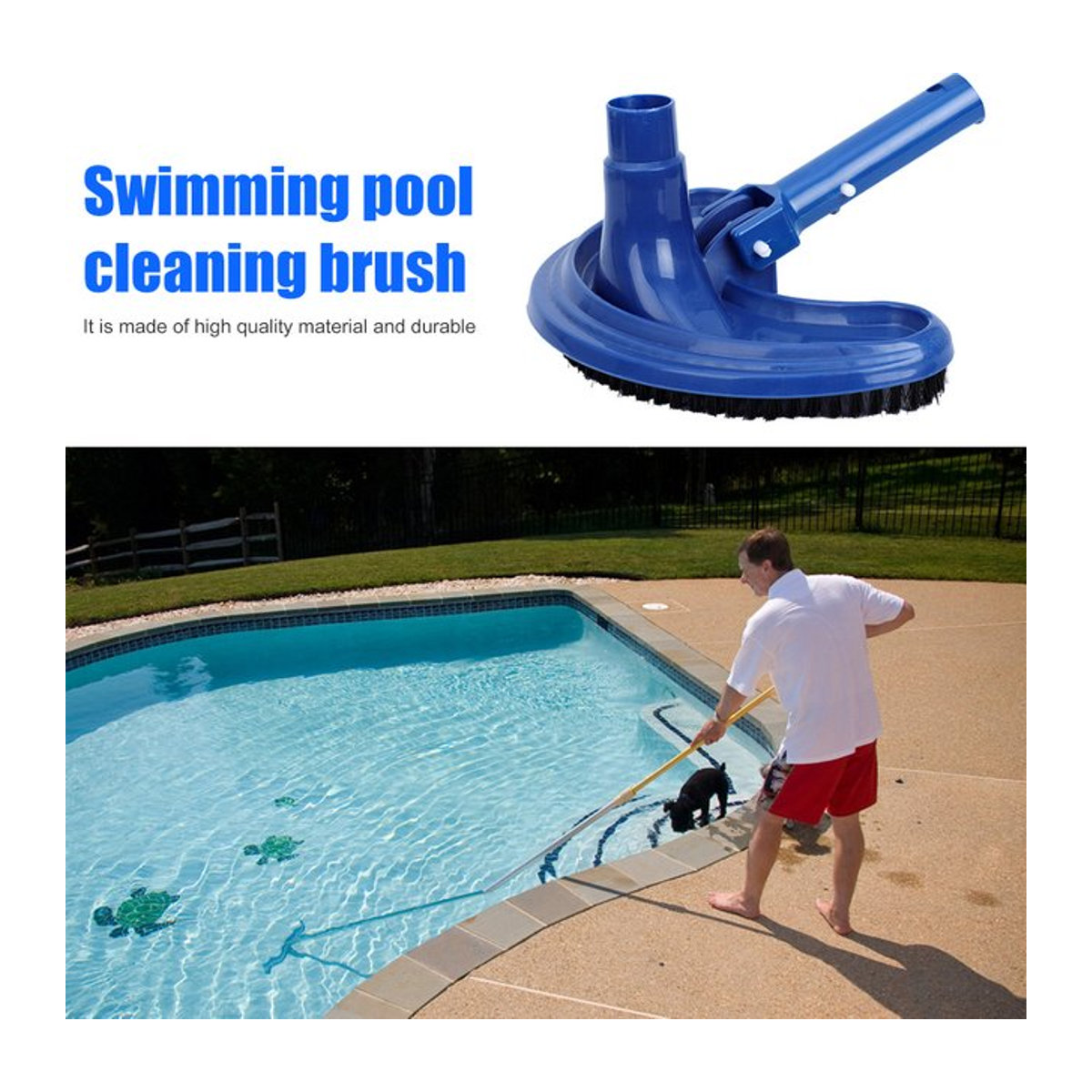 Pool Staubsauger Bürste für Schwimmbecken und Brunnen in Blau aus Kunststoff - Bild 1