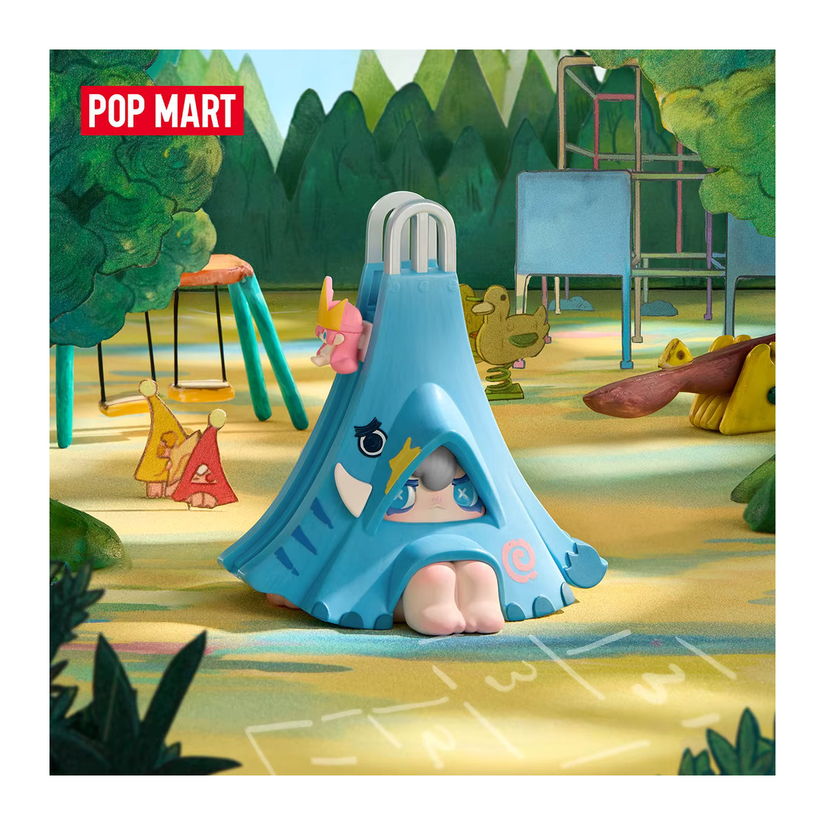 POP MART 1001MOONS Where's the Elephant Slide Series Blind Box Sammelfigur aus Kunststoff in Blau - Bild 1