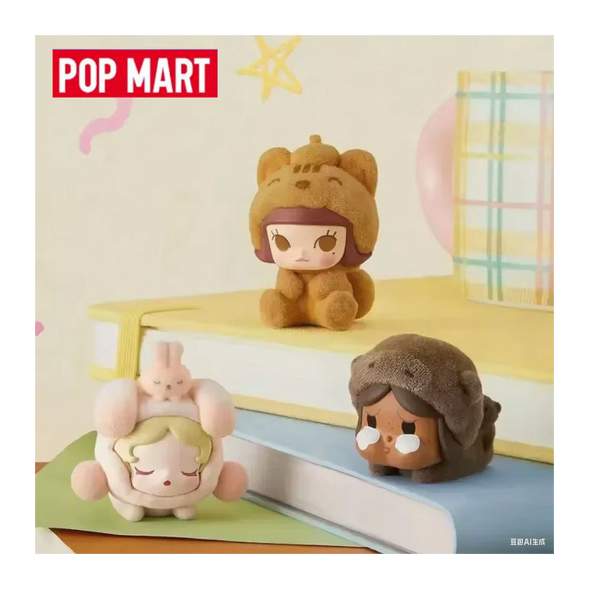 POP MART BEAN Pyjamas Drag Series Blind Box Mystery Box Niedliche Figur aus Kunststoff in Braun als Desktop Ornament - Bild 1