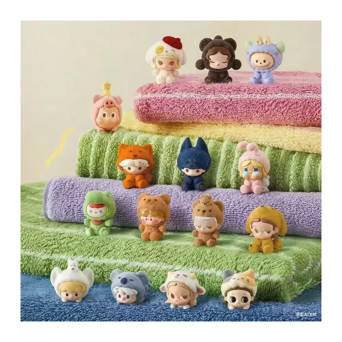 POP MART BEAN Pyjamas Drag Series Blind Box Mystery Box Niedliche Figur aus Kunststoff in Braun als Desktop Ornament - Bild 2