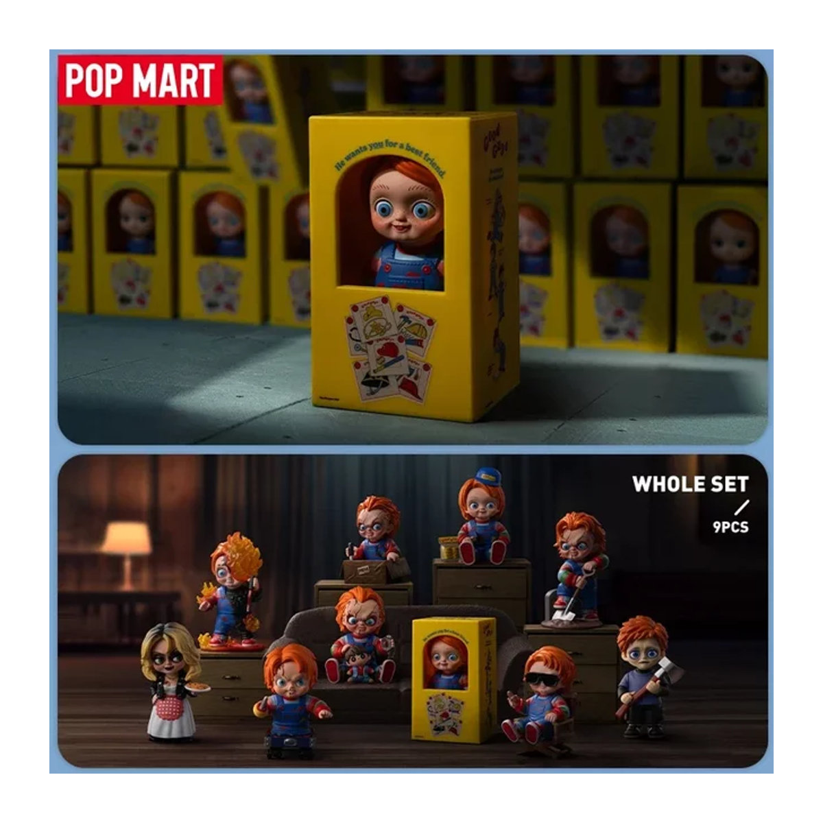 POP MART Chucky Franchise Serie Blind Box Mystery Box Action Figur aus Kunststoff, mehrfarbig - Bild 1