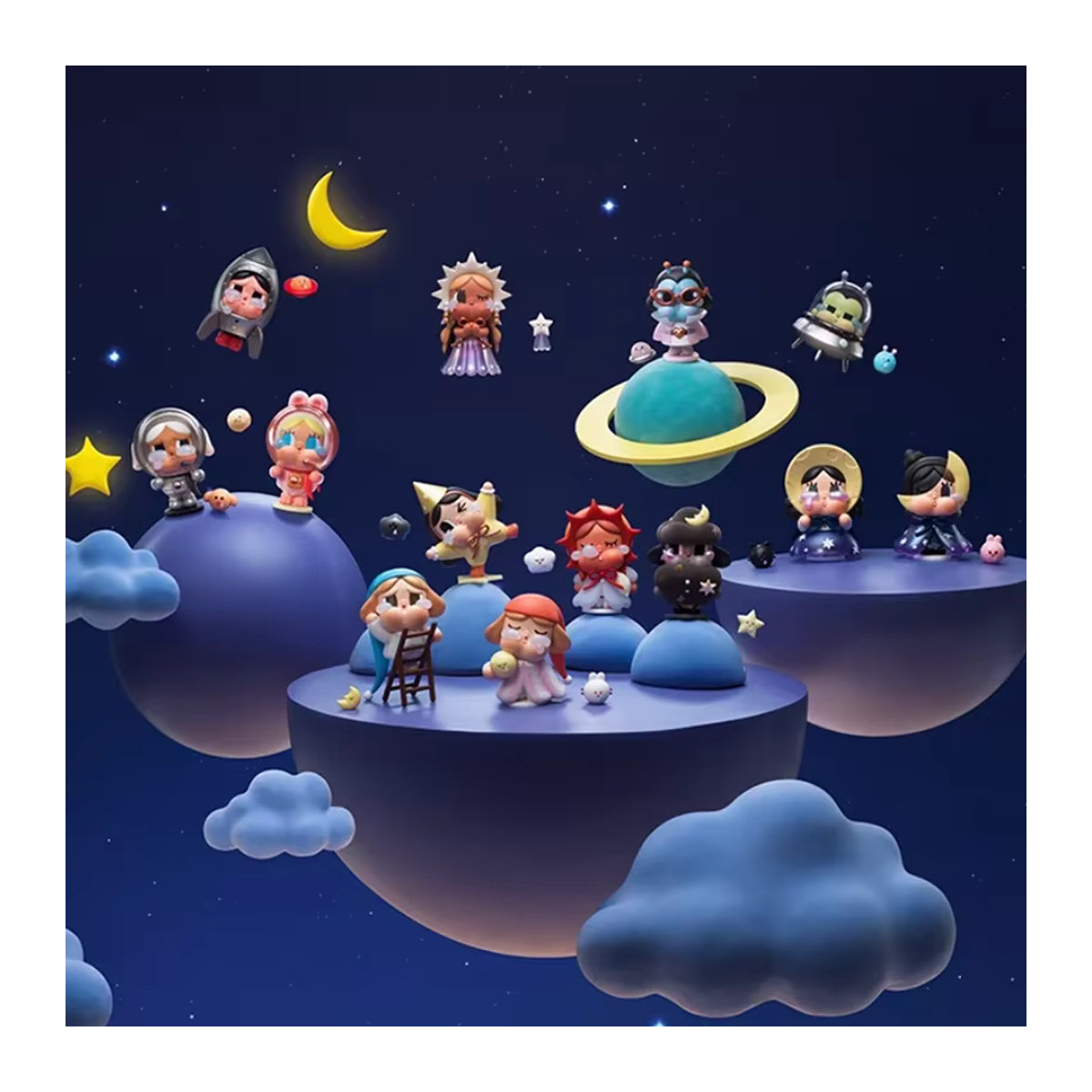 POP MART CRYBABY Crying To The Moon Serie Mystery Box Blind Box Sammelfigur aus Kunststoff in Mehrfarbig - Bild 2