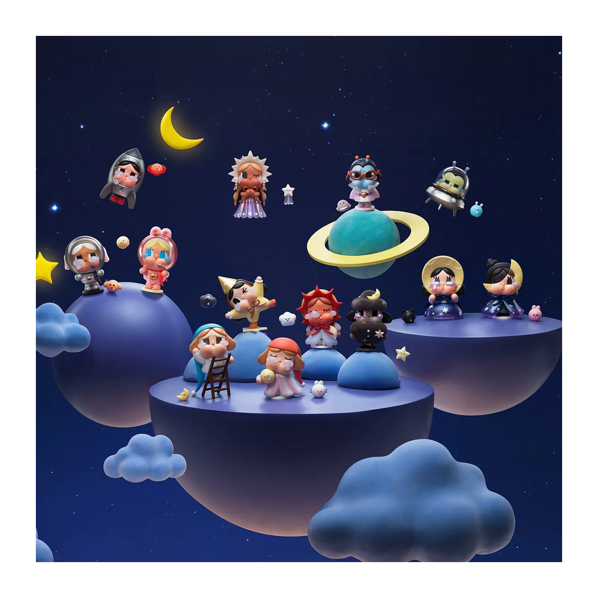 POP MART CRYBABY Crying to the Moon Series Blind Box Figur in Mehrfarbig - Bild 1