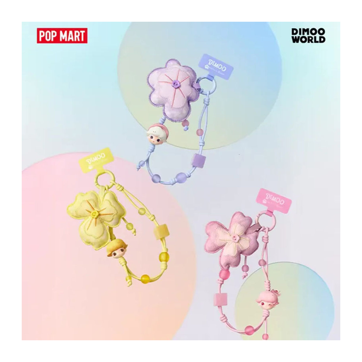 POP MART DIMOO MOMENTS IN BLOOM Mystery Box Dekorative Blind Box Figuren in mehrfarbig mit floralem Design - Bild 1
