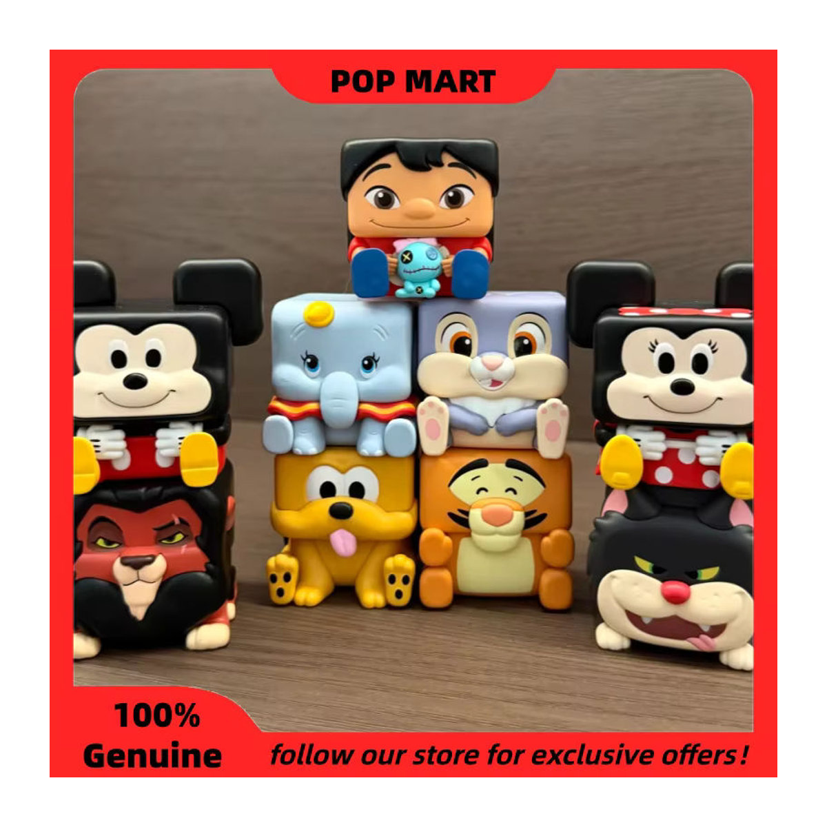 Pop Mart Disney Classic Pop Cube 123 Serie Blind Box Sammelfiguren aus Kunststoff, mehrfarbig, Desktop-Dekoration für Kinder und Fans - Bild 2