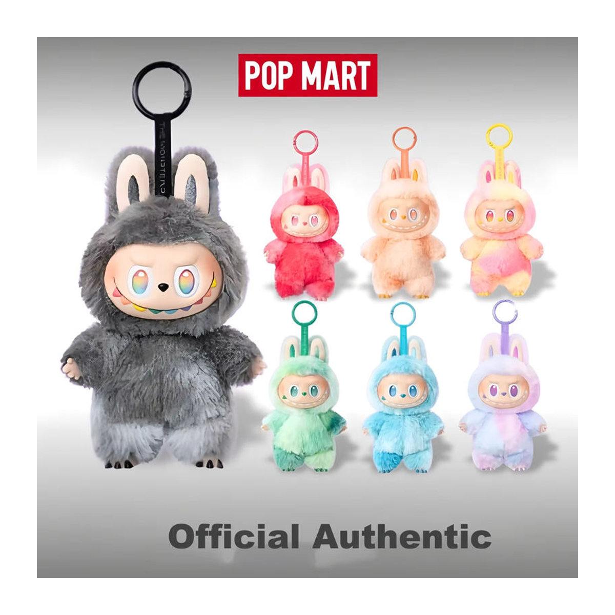 POP MART LABUBU 3.0 Big into Energy Plüsch-Vinyl-Blindbox Dekorationsfigur in Grau - Bild 1