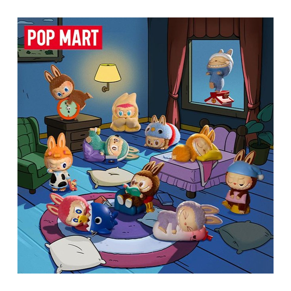 POP MART LABUBU THE MONSTERS 1:00 A.M. Serie Blind Box Mystery Box Kawaii Figuren für Home Decor und Desktop in Mehrfarbig - Bild 1