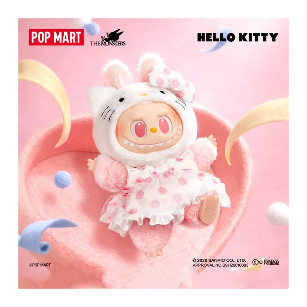 POP MART LABUBU THE MONSTERS SANRIO CHARACTERS Serie Vinyl-Plüsch Blind Box Actionfigur in Rosa - Bild 1