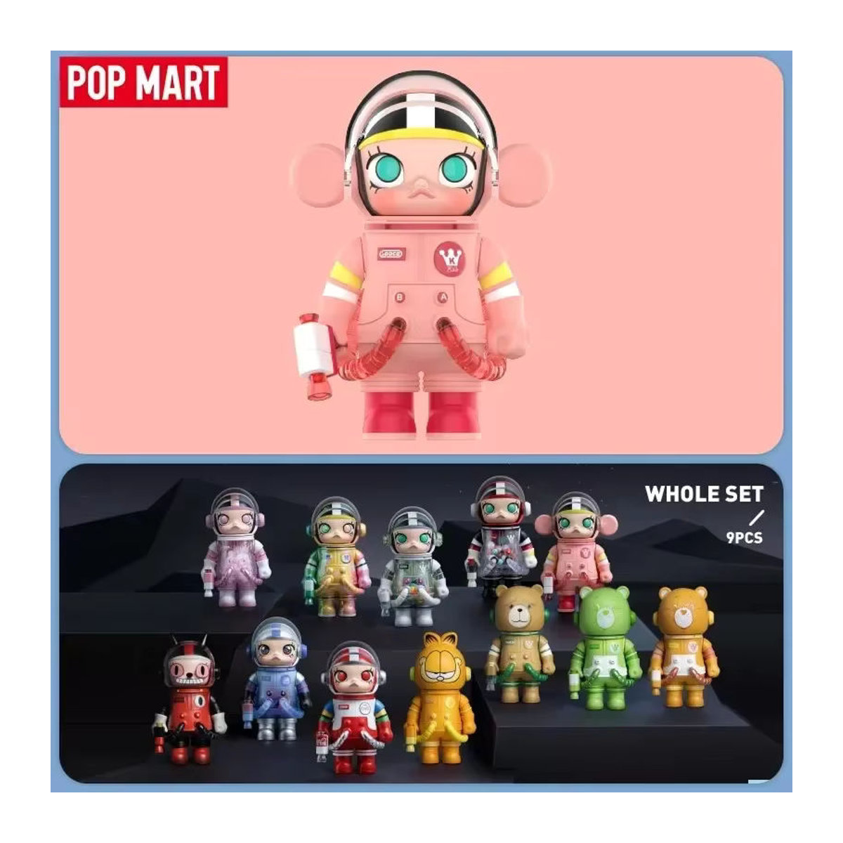 POP MART MEGA SPACE MOLLY 100 % Serie 3 Mystery Box Blind Box mit mehrfarbiger Anime Figur aus Kunststoff als Dekoration für dein Desktop - Bild 1