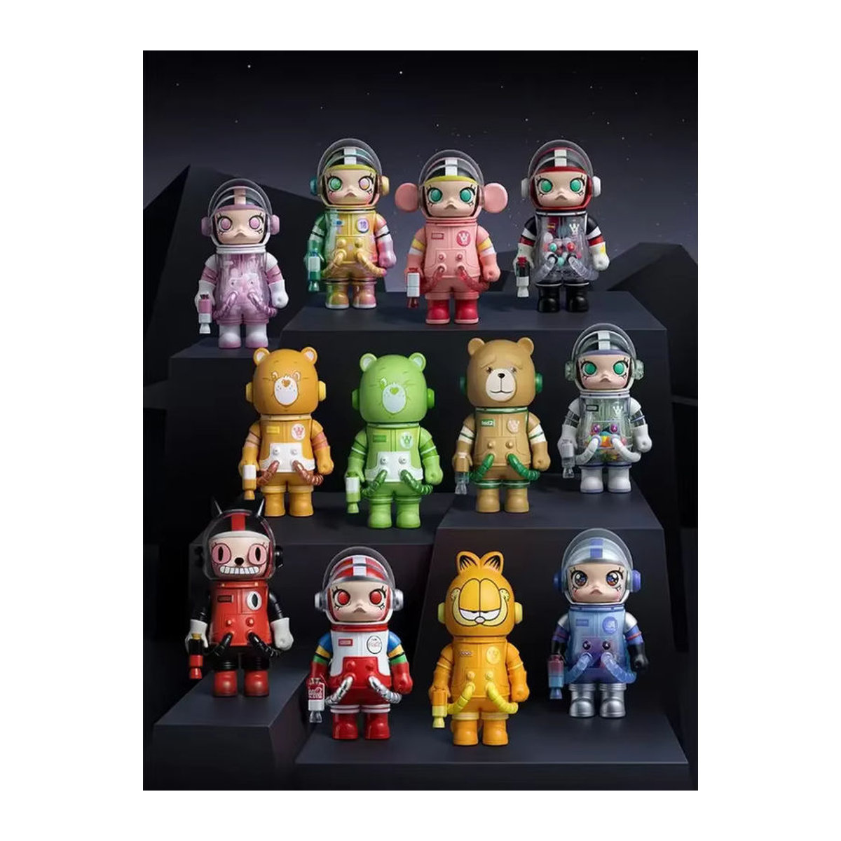 POP MART MEGA SPACE MOLLY 100 % Serie 3 Mystery Box Blind Box mit mehrfarbiger Anime Figur aus Kunststoff als Dekoration für dein Desktop - Bild 3