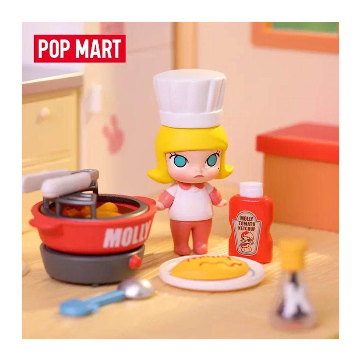 POP MART Molly Kochen Serie Blind Box Kawaii Anime Action Figure Desktop Dekoration Mehrfarbig - Bild 1