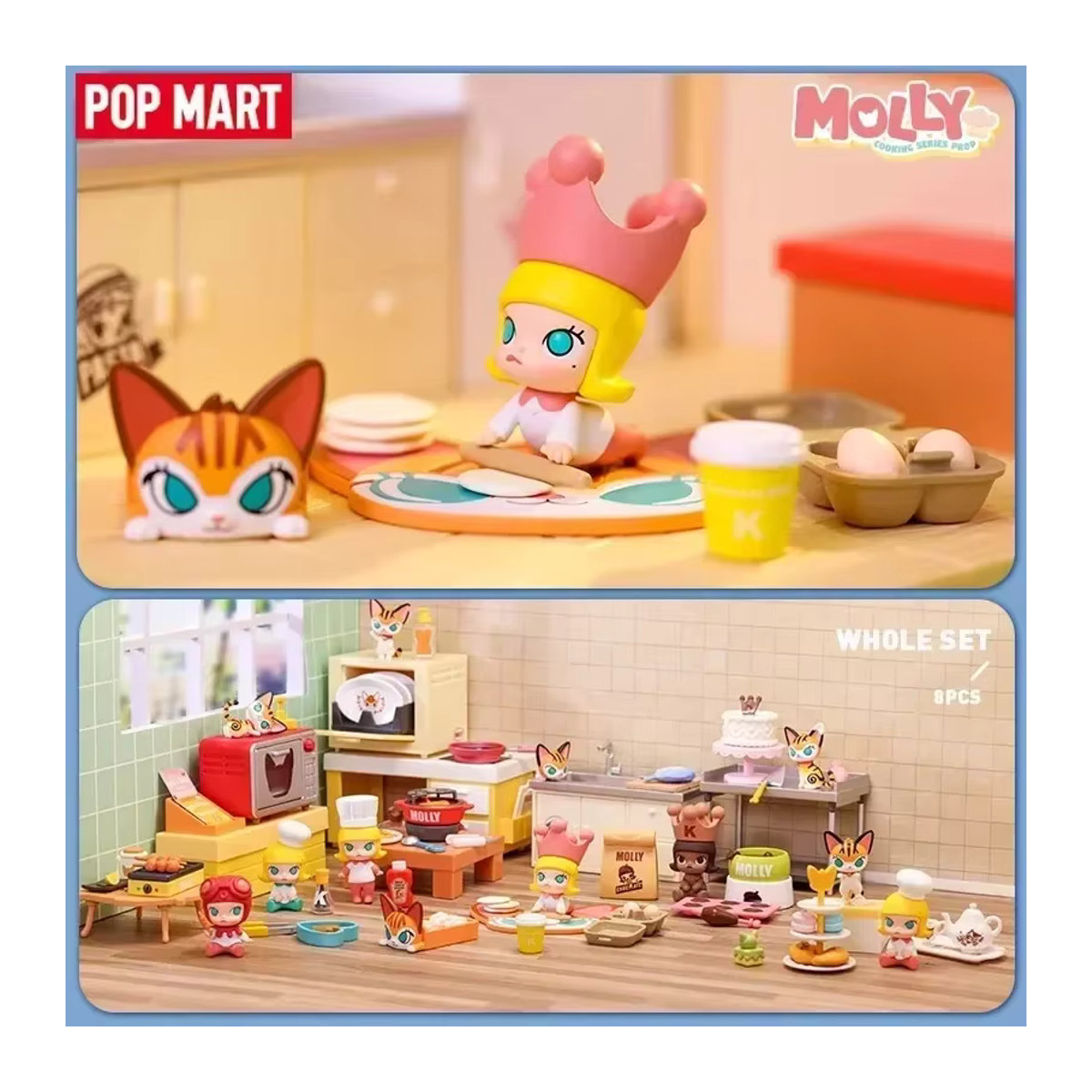 POP MART Molly Kochen Serie Blind Box Kawaii Anime Action Figure Desktop Dekoration Mehrfarbig - Bild 2