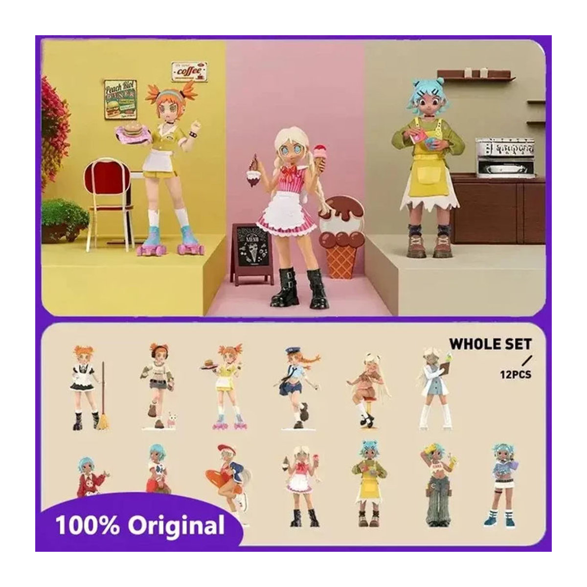 POP MART Peach Riot Rush Hour Serie Blind Box Action Figur als bunte Anime Sammelfigur aus Kunststoff für deine Dekoration - Bild 1