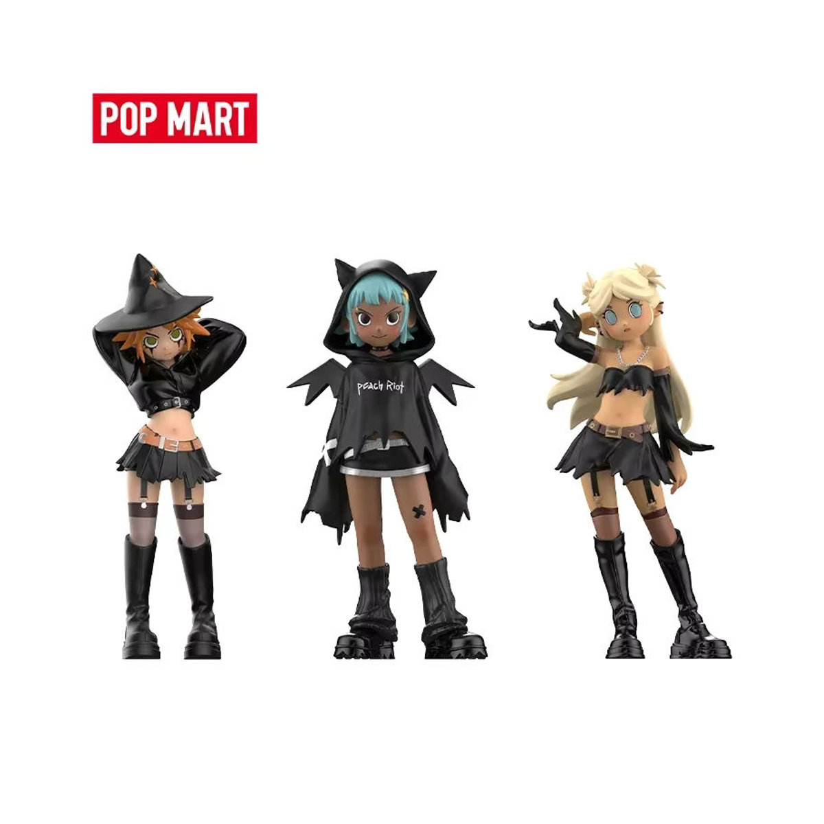 POP MART Peach Riot Witchy Punk Figuren Serie Mystery Box als Dekorationsfigur in Schwarz - Bild 1